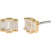 Amazon Essentials Rhodium or Yellow Gold Plated Brass Cluster Baguette Earrings